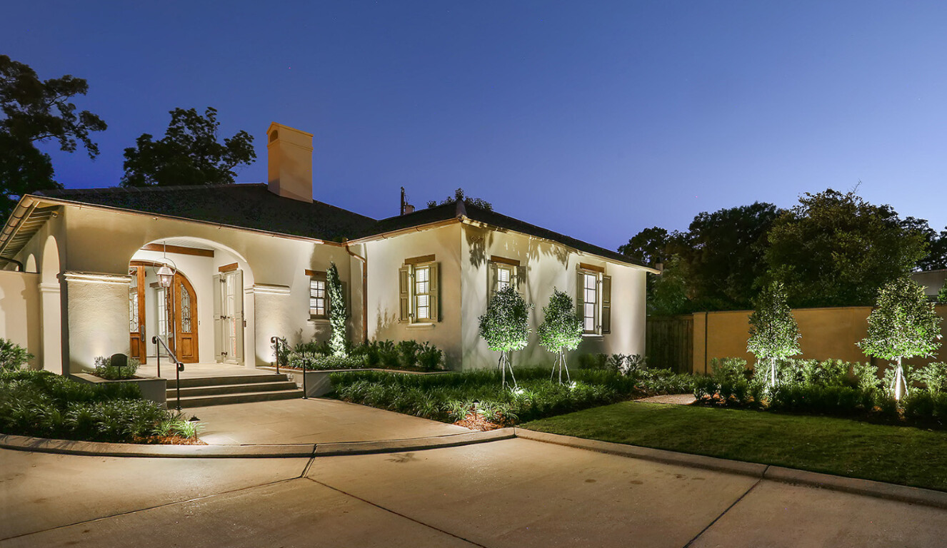 Durable concrete driveway installation in Cathedral City at dusk